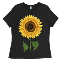 Black giganteus sunflower Ladies Tee - LillyAllenDesigns