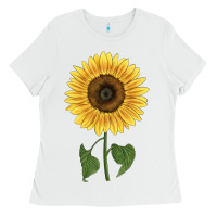 White giganteus sunflower Ladies Tee - LillyAllenDesigns