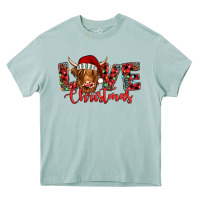 Arona love christmas highland cow and turquoise gemstone Heavy Core Tee - Jasminsmagicworld