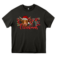 Asphalt love christmas highland cow and turquoise gemstone Heavy Core Tee - Jasminsmagicworld