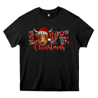 Black love christmas highland cow and turquoise gemstone Heavy Core Tee - Jasminsmagicworld