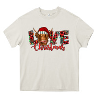 Cream love christmas highland cow and turquoise gemstone Heavy Core Tee - Jasminsmagicworld