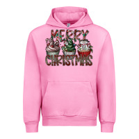 Fuchsia Pink Merry Christmas Urban Hoodie - CowhideDigitalArt