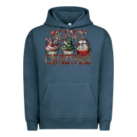Pigment Midnight Navy Merry Christmas Urban Hoodie - CowhideDigitalArt