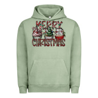 Pigment Oil Green Merry Christmas Urban Hoodie - CowhideDigitalArt