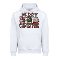 White Merry Christmas Urban Hoodie - CowhideDigitalArt
