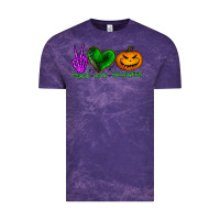 Cloud Purple peace love halloween Vintage Tee - BundleAndBundleShop