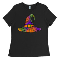 Black Spider Web Witch Hat Ladies Tee - Jasminsmagicworld
