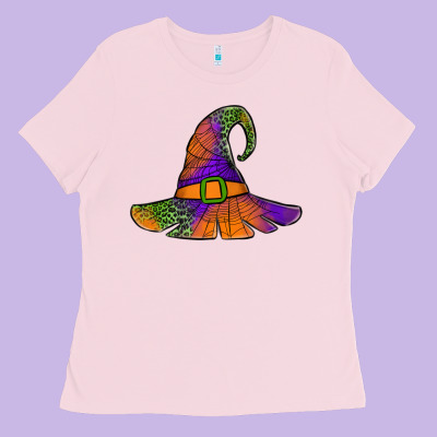 Spider Web Witch Hat Ladies Tee Designed By Jasminsmagicworld