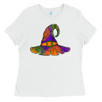 White Spider Web Witch Hat Ladies Tee - Jasminsmagicworld