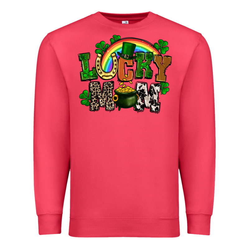 Lucky Mom St. Patricks Day Premium Sweatshirt by FaDigitalArtStudio | Teevron