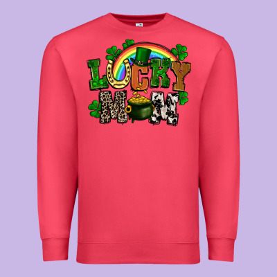 Lucky Mom St. Patricks Day Premium Sweatshirt Designed By Fadigitalartstudio