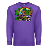 Purple lucky mom St. Patricks Day Premium Sweatshirt - FaDigitalArtStudio