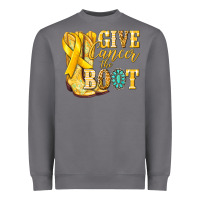 Storm Give Cancer the boot Childhood Cancer Heavyweight Sweatshirt - NancyCooperArtShop