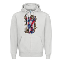 Dove Grey Freedom rock hand 4th of july Zipper Hoodie - CowGirlArtShop