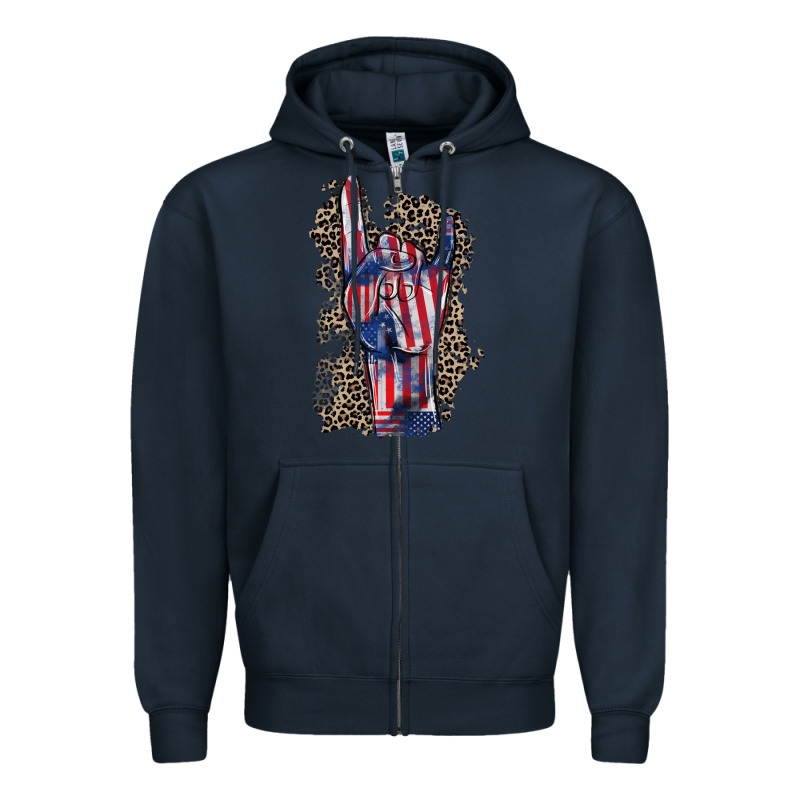 Freedom Rock Hand 4th Of July Zipper Hoodie by CowGirlArtShop | Teevron