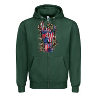 Sports Green Freedom rock hand 4th of july Zipper Hoodie - CowGirlArtShop
