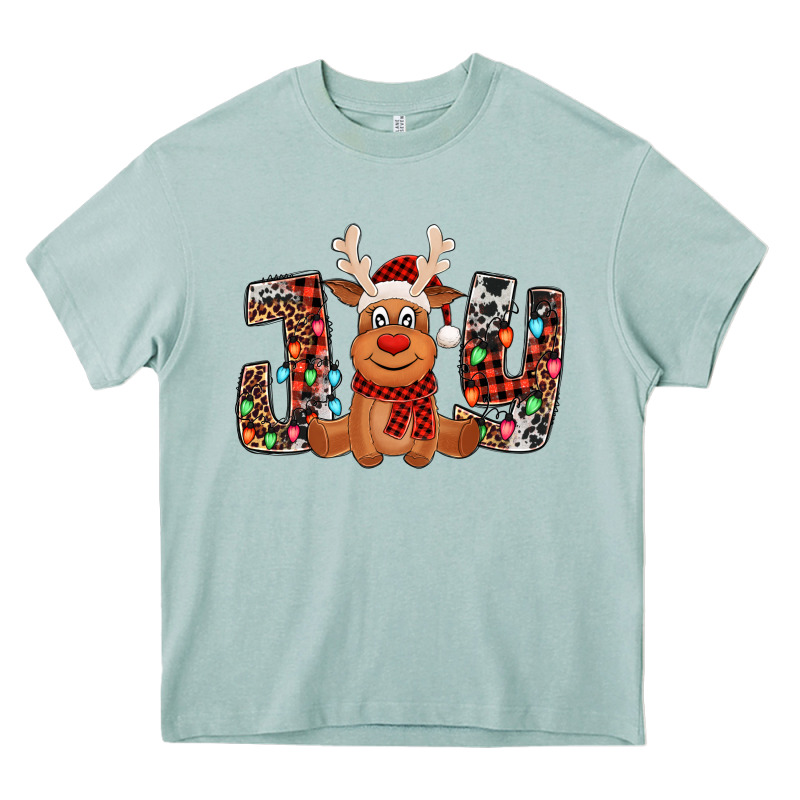 Joy Christmas Reindeer Heavy Core Tee by Jasminsmagicworld | Teevron