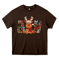 Chocolate Brown joy christmas reindeer Heavy Core Tee - Jasminsmagicworld