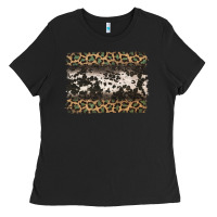 Black leopard cowhide pattern background Ladies Tee - Jasminsmagicworld