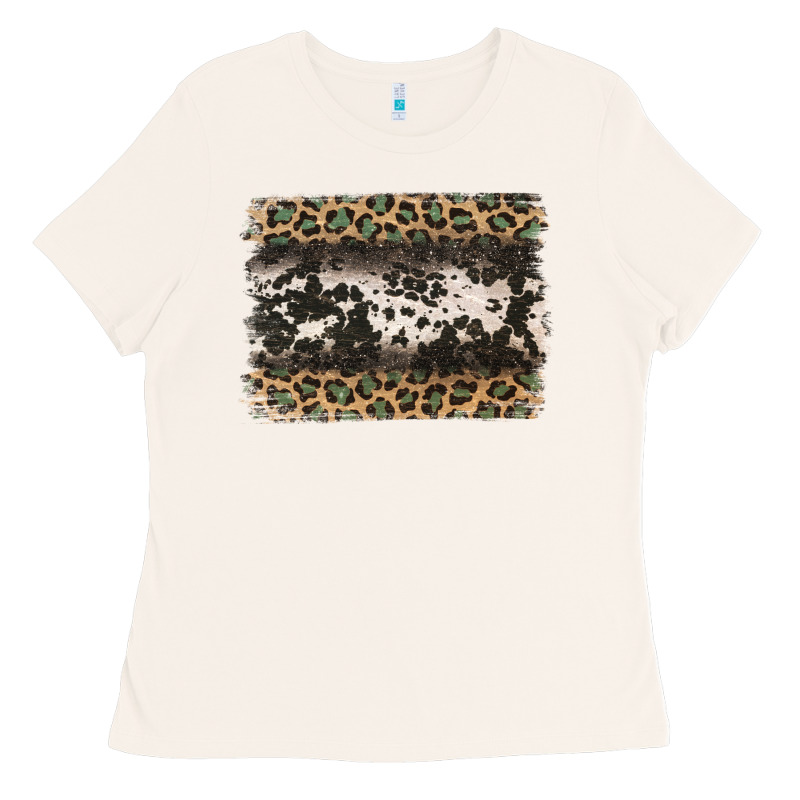 Leopard Cowhide Pattern Background Ladies Tee by Jasminsmagicworld | Teevron