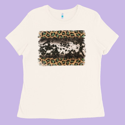 Leopard Cowhide Pattern Background Ladies Tee Designed By Jasminsmagicworld