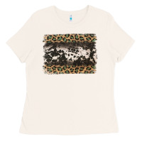 Bone leopard cowhide pattern background Ladies Tee - Jasminsmagicworld
