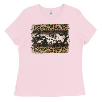 Bubblegum Pink leopard cowhide pattern background Ladies Tee - Jasminsmagicworld