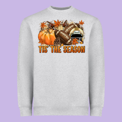 Tis' The Season Football And Light Yellow Helmet Heavyweight Sweatshirt Designed By Nancycooperartshop