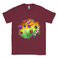 Burgundy halloween candy patches Classic Tee - BundleAndBundleShop