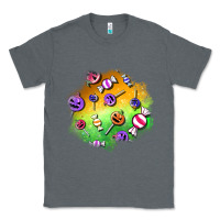 Charcoal Heather halloween candy patches Classic Tee - BundleAndBundleShop