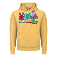 Vintage Mustard peace love roller skate Vintage Hoodie - BundleAndBundleShop