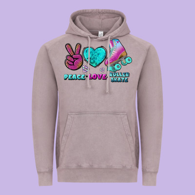 Peace Love Roller Skate Vintage Hoodie Designed By Bundleandbundleshop