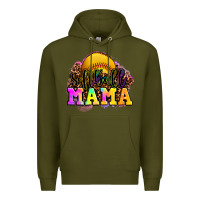 Army Green softball mama Premium Hoodie - OliviaCreatesArt