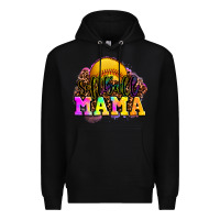 Black softball mama Premium Hoodie - OliviaCreatesArt