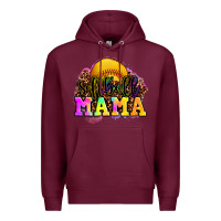Burgundy softball mama Premium Hoodie - OliviaCreatesArt