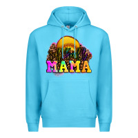 Ocean Blue softball mama Premium Hoodie - OliviaCreatesArt