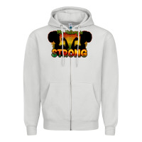 Dove Grey My history is strong Zipper Hoodie - HowdyJamesFarm