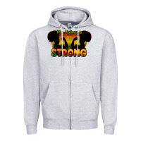 Heather Grey My history is strong Zipper Hoodie - HowdyJamesFarm