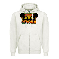 Oatmeal Heather My history is strong Zipper Hoodie - HowdyJamesFarm