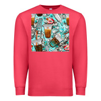 Cardinal dentist coffee cups toothpaste and teeth with cowhide seamless pattern Premium Sweatshirt - BundleAndBundleShop