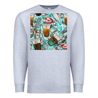 Heather Grey dentist coffee cups toothpaste and teeth with cowhide seamless pattern Premium Sweatshirt - BundleAndBundleShop