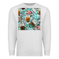 Oatmeal Heather dentist coffee cups toothpaste and teeth with cowhide seamless pattern Premium Sweatshirt - BundleAndBundleShop