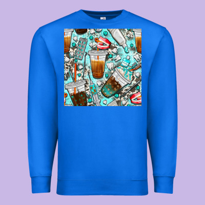 Dentist Coffee Cups Toothpaste And Teeth With Cowhide Seamless Pattern Premium Sweatshirt Designed By Bundleandbundleshop