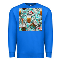 True Royal dentist coffee cups toothpaste and teeth with cowhide seamless pattern Premium Sweatshirt - BundleAndBundleShop