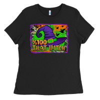 Black Witch's Hat 100 That Witch Ladies Tee - Jasminsmagicworld
