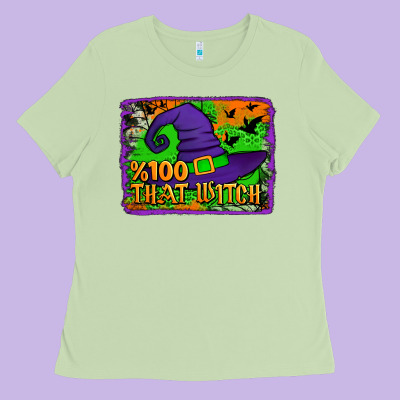 Witch's Hat 100 That Witch Ladies Tee Designed By Jasminsmagicworld