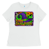 White Witch's Hat 100 That Witch Ladies Tee - Jasminsmagicworld