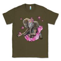 Army Green baby elephant with tutu Classic Tee - LillyAllenDesigns