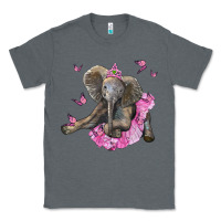 Charcoal Heather baby elephant with tutu Classic Tee - LillyAllenDesigns